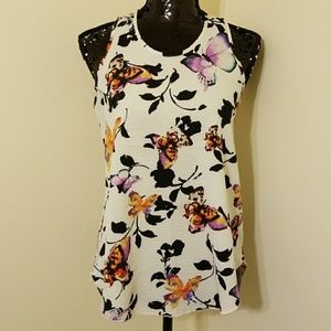 Sleeveless floral blouse